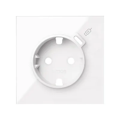 Накладка розетки Schuko с з/у USB C, белый глянец, S100