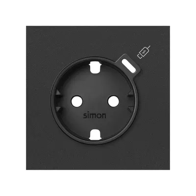 Накладка розетки Schuko с з/у USB С, черный матовый, S100
