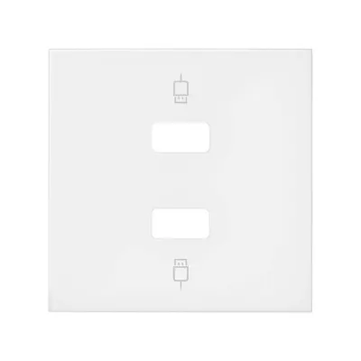 Накладка розетки 2xUSB 2.0 A+A, белый матовый, S100