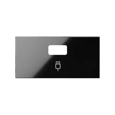 Накладка розетки USB 2.0 A, черный глянец, S100