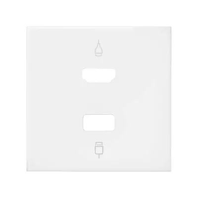 Накладка розетки HDMI + USB A, белый матовый, S100