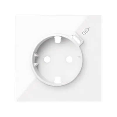 Кит 1 пост, фронт. Накладка на 1 роз.Schuko с з/у USB C, белый глянец, S100