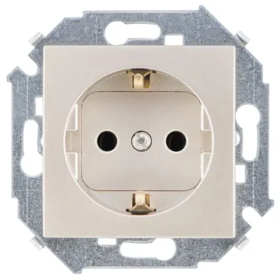 Розетка Schuko 2Р+Е, 16A 250В~, шампань, S15