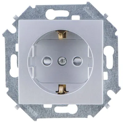 Розетка со шторками Schuko 2Р+Е, 16A 250В~, алюминий, S15