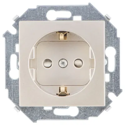 Розетка со шторками Schuko 2Р+Е, 16A 250В~, шампань, S15