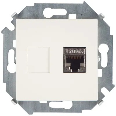 Розетка информационная RJ45 Cat.6A FTP (AMP), сл.кость, S15