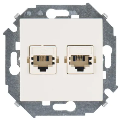 Розетка телефонная 2xRJ11, сл.кость, S15