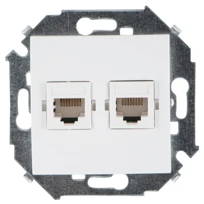 Розетка информационная 2xRJ45 Cat.6 UTP (Systimax), белый, S15