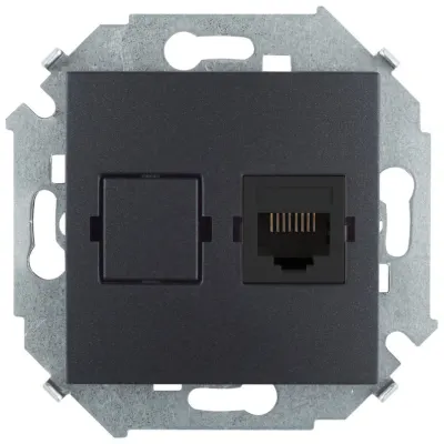 Розетка информационная RJ45 Cat.6 UTP (Systimax), графит, S15