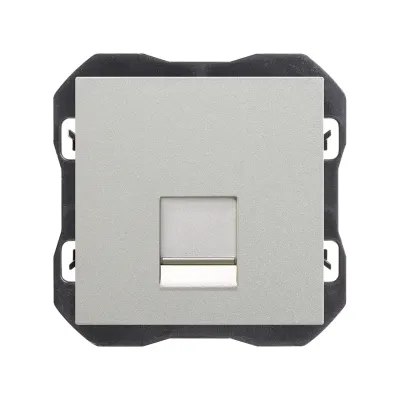 Накладка розетки 1хRJ45, 2М, без коннектора, S270, алюминий