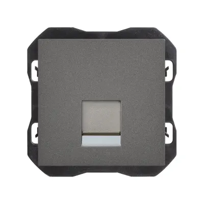 Накладка розетки 1хRJ45, 2М, без коннектора, S270, титан