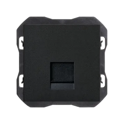 Накладка розетки 1хRJ45, 2М, без коннектора, S270, чёрный матовый