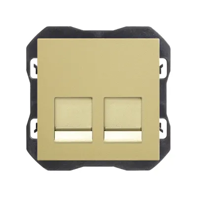 Накладка розетки 2хRJ45, 2М, без коннектора, S270, бронза