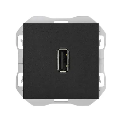 Механизм разъёма 1хUSB-A 2.0, 2М, S270, чёрный матовый