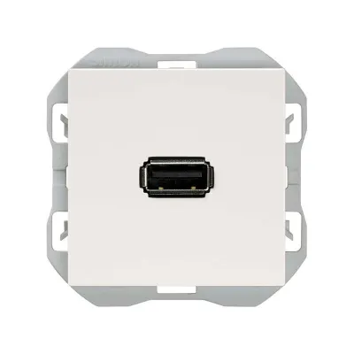 Механизм разъёма 1хUSB-A 2.0, 2М, S270, белый матовый