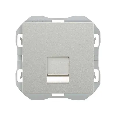Механизм розетки 1хRJ45 кат.6, 2М, со шторкой, S270, алюминий