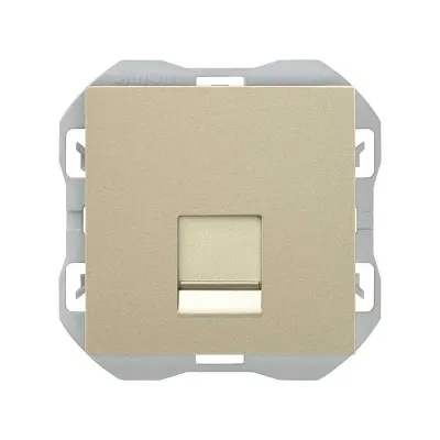 Механизм розетки 1хRJ45 кат.6, 2М, со шторкой, S270, шампань