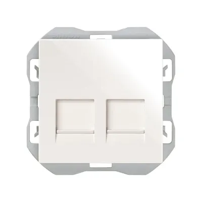 Механизм розетки 2хRJ45 кат.6, 2М, со шторками, S270, белый