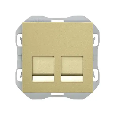Механизм розетки 2хRJ45 кат.6, 2М, со шторками, S270, бронза