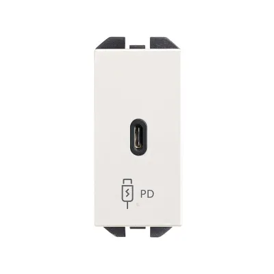 Механизм USB зарядного устр-ва, 1М, USB-C, PD, S270, белый