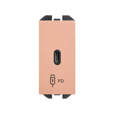 Механизм USB зарядного устр-ва, 1М, USB-C, PD, S270, медь