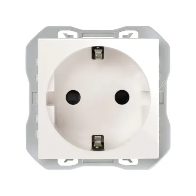 Механизм розетки SCHUKO, 2P+E, 16А/250В, винт.клеммы, S270, белый