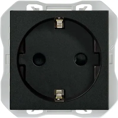 Механизм розетки SCHUKO, 2P+E, 16А/250В, винт.клеммы, S270, чёрный матовый