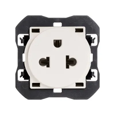 Механизм розетки Евро-американской CLEAN, 2P+Е, 16А/250В, винт.клеммы, S270, белый матовый