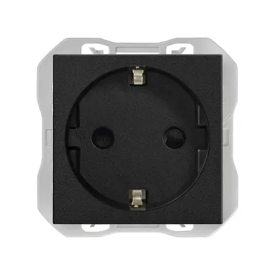 Механизм розетки SCHUKO ICON, 2P+E, 16А/250В, безвинт.клеммы, S270, чёрный матовый