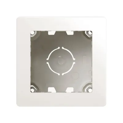 Коробка подъёмная для открытого монтажа, компактная, 1-постовая, с рамкой, S270, белый
