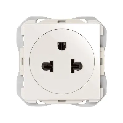 Механизм розетки Евро-американской ICON, 2P+Е, 16А/250В, винт.клеммы, S270, белый матовый