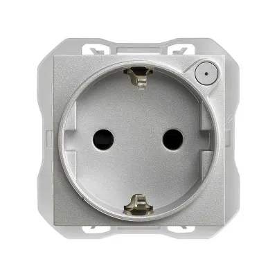 Механизм розетки SCHUKO, Smart, Simon iO, 2P+E, 16А/250В, винт.клеммы, S270, алюминий