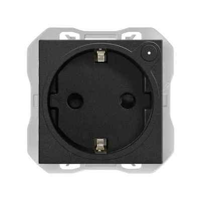 Механизм розетки SCHUKO, Smart, Simon iO, 2P+E, 16А/250В, винт.клеммы, S270, чёрный матовый
