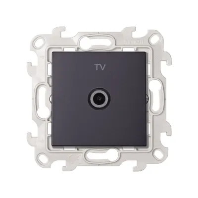 Розетка TV проходная, графит, S24