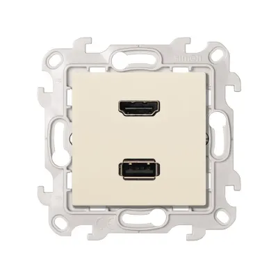 Розетка HDMI v1.4 + USB 2.0 (передача данных), сл.кость, S24