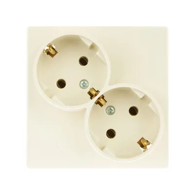 Розетка двойная Schuko 2х2Р+Е, 16A 250В~, сл.кость, S24