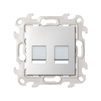 Розетка информационная 2xRJ45 Cat.5e UTP, алюминий, S24