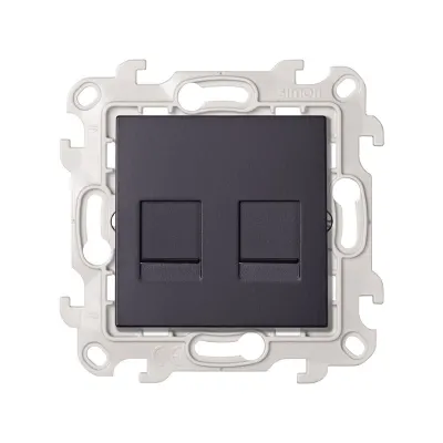 Розетка информационная 2xRJ45 Cat.5e UTP, графит, S24