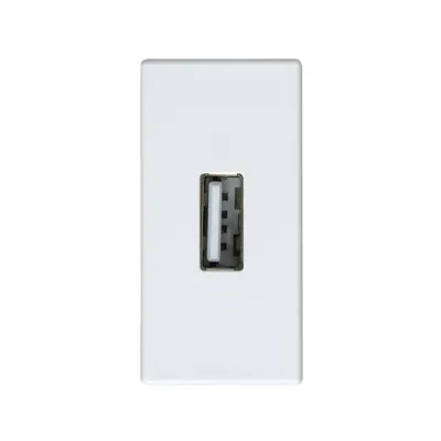 Розетка USB 2.0 (передача данных) узкая, белый, S27