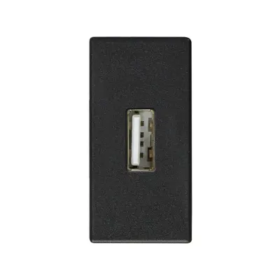 Розетка USB 2.0 (передача данных) узкая, графит, S27