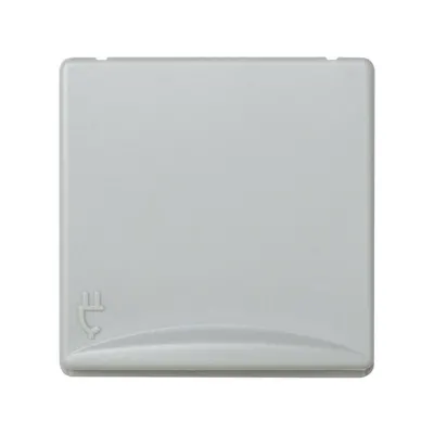 Розетка с крышкой и шторками Schuko 2Р+Е, 16A 250В~ винт., серый, S27