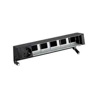 Настольный x6 розеточный блок, 1х2P+E, 5 пустых модулей, черный, S400
