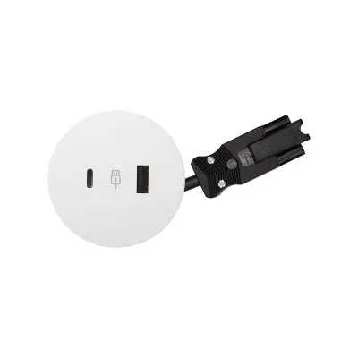 Врезное з/у USB A+C, QC подключение, белый, S400