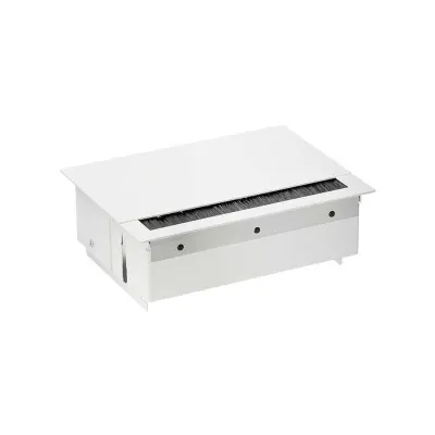 Врезной x4 розеточный блок, щетка, 1x2P+E, 3 пустых модуля, белый, S400