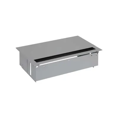 Врезной x5 розеточный блок, щетка, 2x2P+E, 3 пустых модуля, алюминий, S400