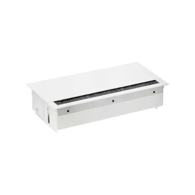 Врезной x6 розеточный блок, щетка, 2x2P+E, 4 пустых модуля, белый, S400