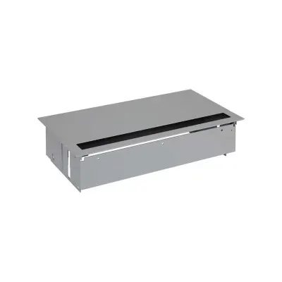 Врезной x6 розеточный блок, щетка, 3x2P+E, 3 пустых модуля, алюминий, S400