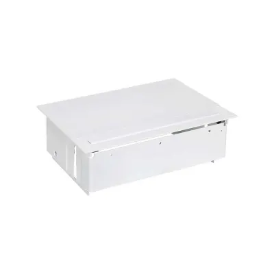 Врезной x4 розеточный блок, планка, 3x2P+E, 1 пустой модуль, белый, S400