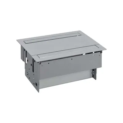 Двусторонний врезной x8 розеточный блок, планка, 6x2P+E, 2 пустых модуля, алюминий, S400