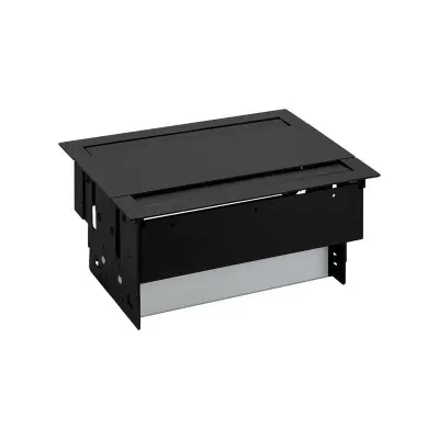 Двусторонний врезной x8 розеточный блок, планка, 6x2P+E, 4xRJ45, черный, S400